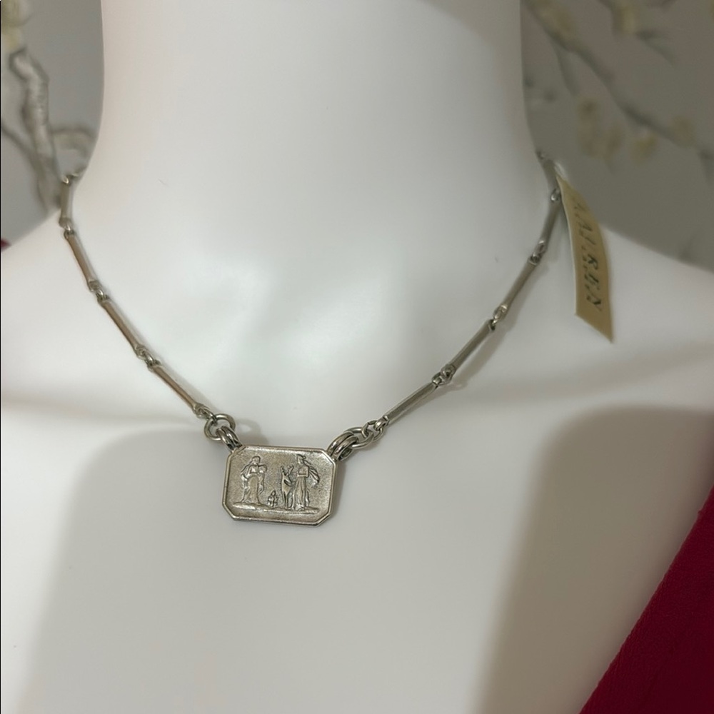 Ralph Lauren Silver Rectangular Pendant Necklace - image 1